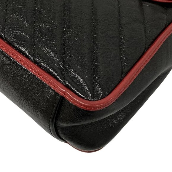 Auth GUCCI GG Marmont 583571 Black Red Leather Handbag - Picture 4 of 16